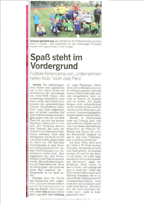 Fussballferiencamps Köln